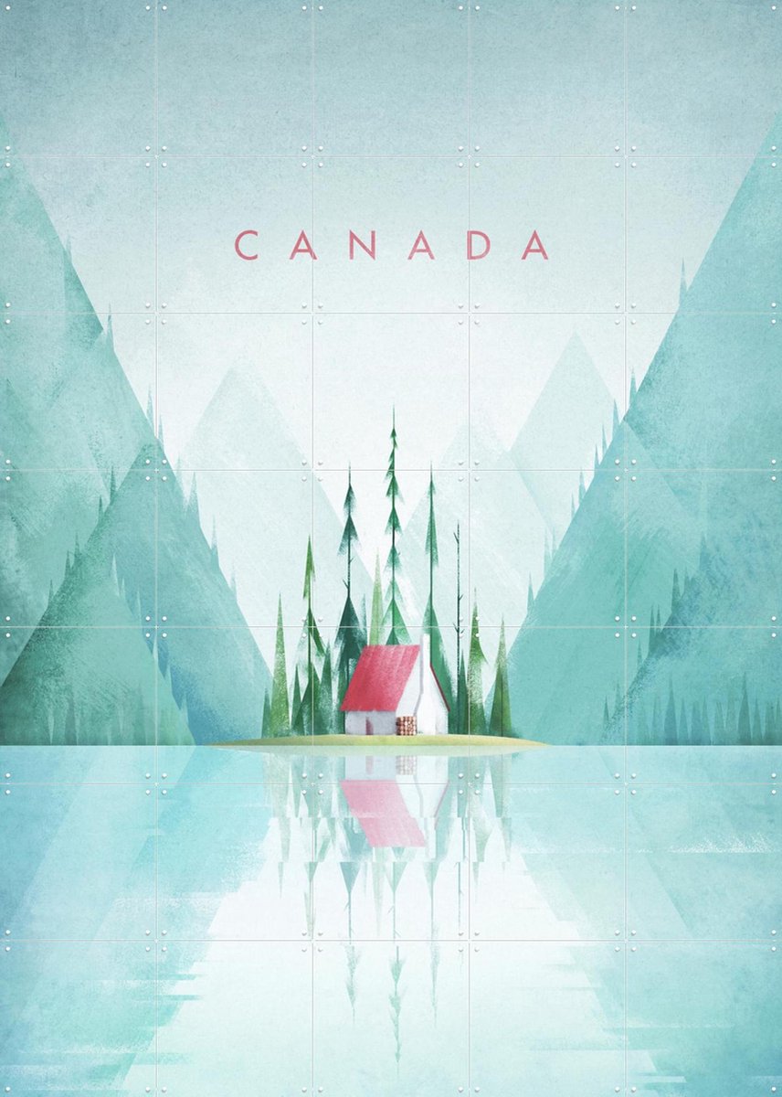 IXXI Canada, Henry Rivers - 100 x 140 cm - Gratis ophangtool - Grote wanddecoratie en posters - Geometrische Kunst, Illustraties, Kleurrijk