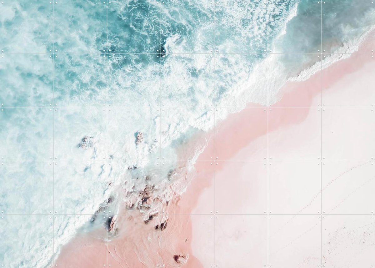 IXXI Aerial Ocean Swirl, Ingrid Beddoes - 140 x 100 cm - Gratis ophangtool - Grote wanddecoratie en posters - Kleurrijk, Fotografie, Slaapkamer