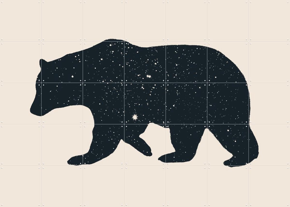 IXXI Bär, Florent Bodart - 140 x 100 cm - Gratis ophangtool - Grote wanddecoratie en posters - Minimalisme, Illustraties, Woonkamer, Kinderkamer