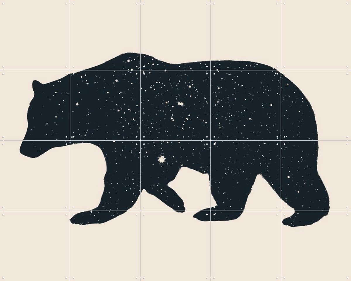 IXXI Bär, Florent Bodart - 100 x 80 cm - Gratis ophangtool - Grote wanddecoratie en posters - Minimalisme, Illustraties, Woonkamer, Kinderkamer