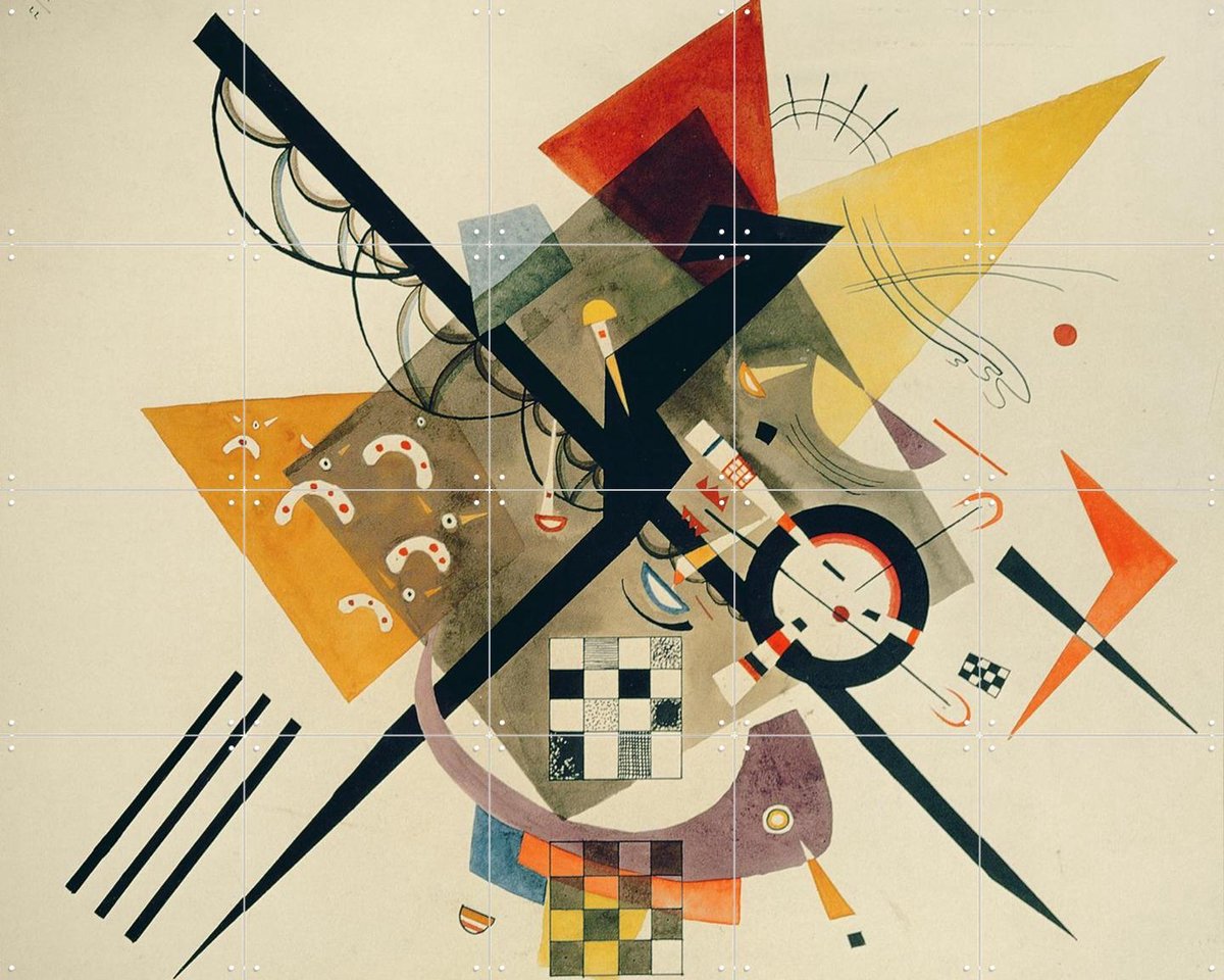 IXXI Study for On White II, Kandinsky & Bridgeman Images - 100 x 80 cm - Gratis ophangtool - Grote wanddecoratie en posters - Abstract, Klassiek