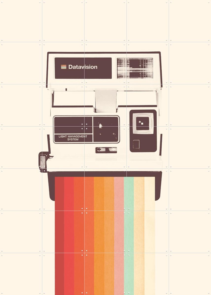 IXXI Instant Camera Rainbow, Florent Bodart - 100 x 140 cm - Gratis ophangtool - Grote wanddecoratie en posters - Pop art, Minimalisme, Vintage