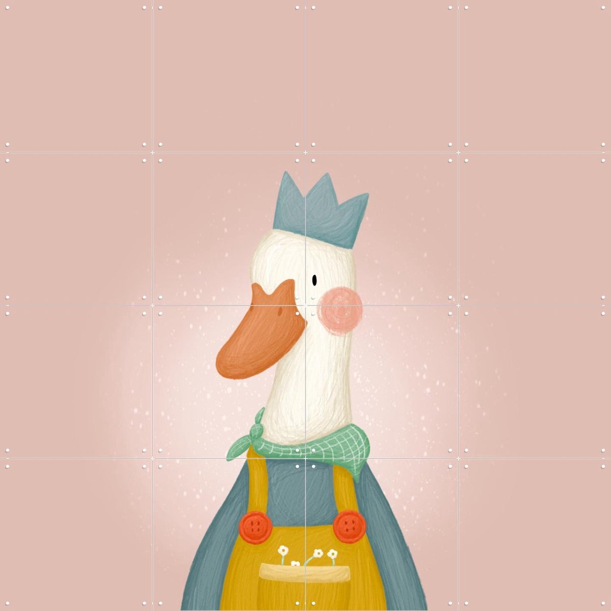 IXXI Duck, Studio Phie - 80 x 80 cm - Gratis ophangtool - Grote wanddecoratie en posters - Illustraties, Speels, Fantasierijk, Cartoonesk, Babykamer