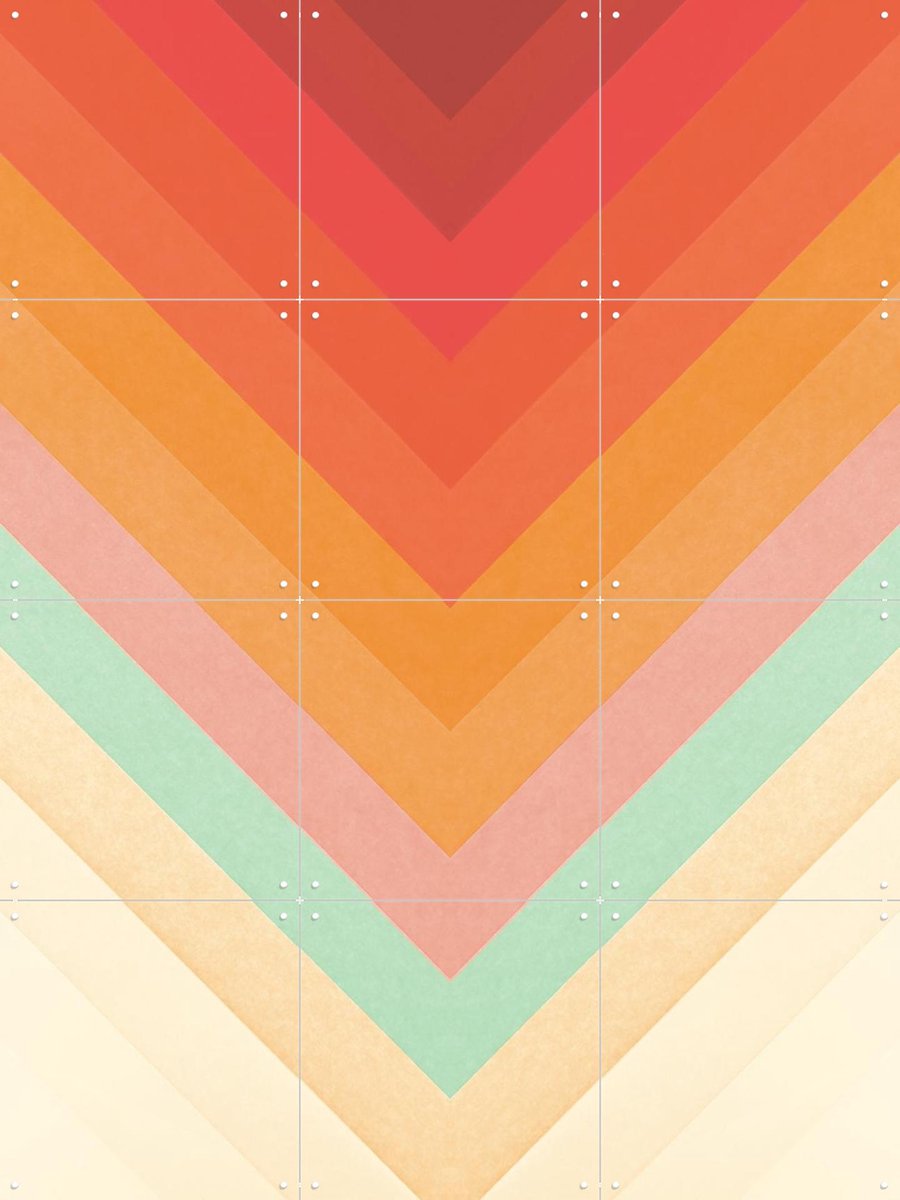 IXXI Rainbow Chevrons, Florent Bodart - 60 x 80 cm - Gratis ophangtool - Grote wanddecoratie en posters - Geometrische Kunst, Abstract, Grafisch