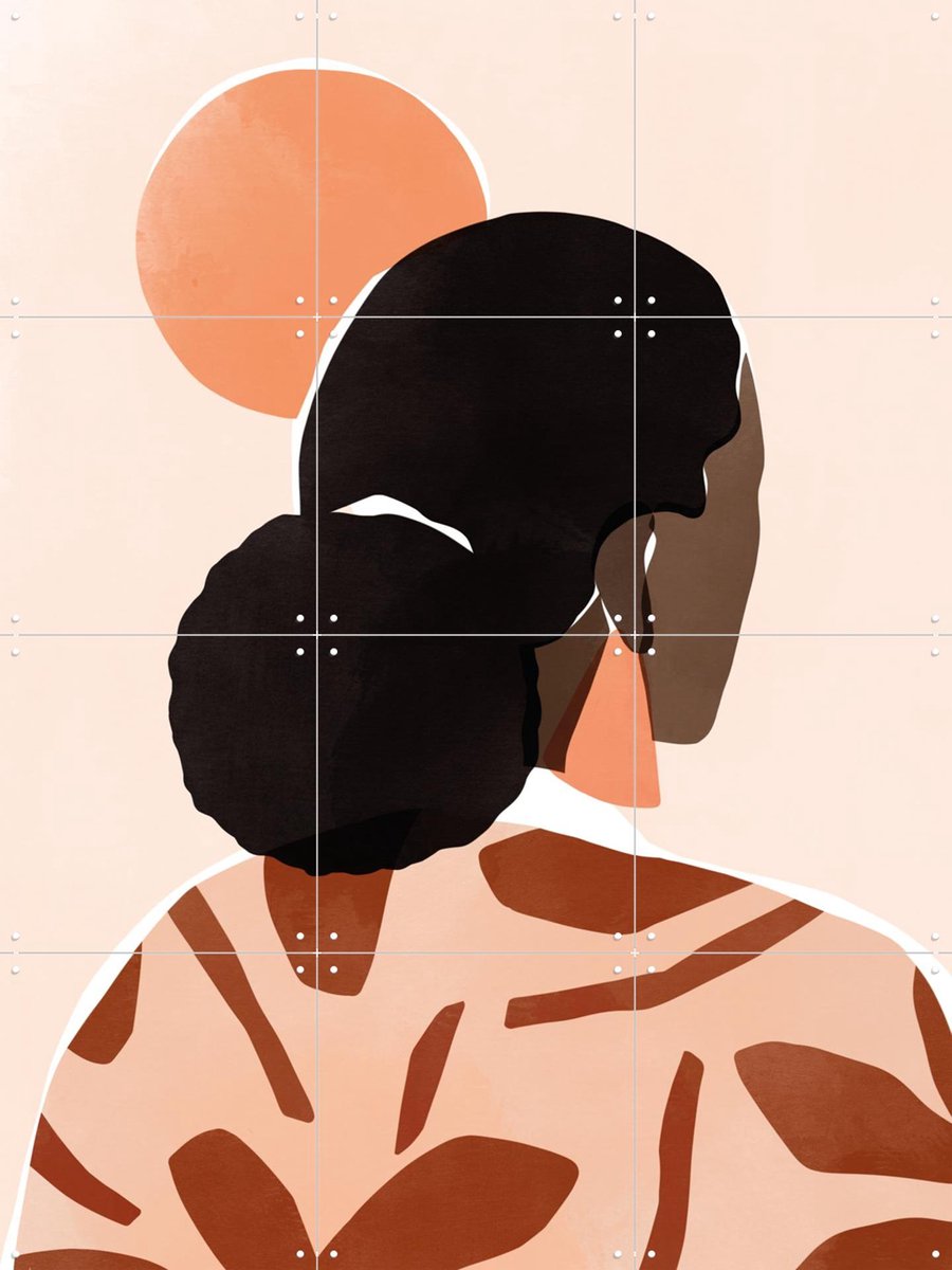 IXXI High Sun Bun, Sacrée Frangine - 60 x 80 cm - Gratis ophangtool - Grote wanddecoratie en posters - Illustraties, Slaapkamer, Woonkamer, Mensen