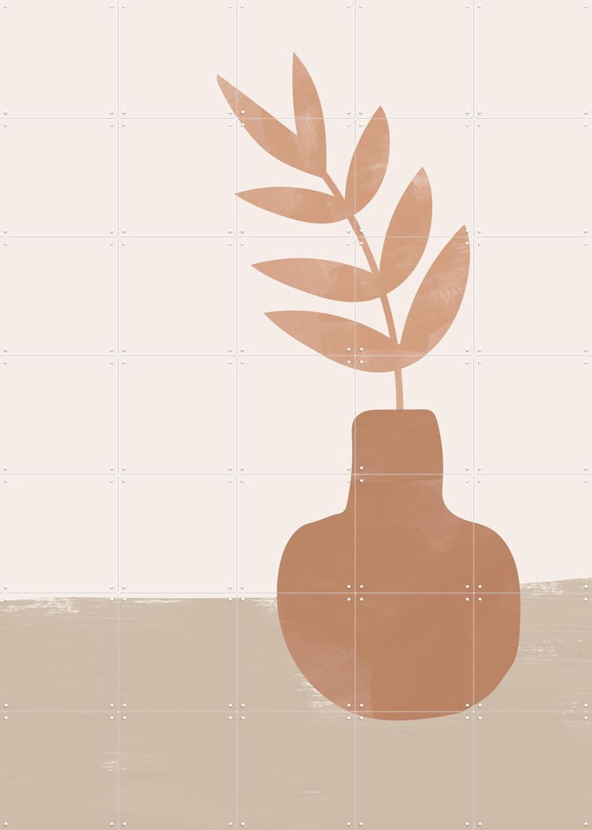 IXXI Plant in the Vase, Melloi Art & Various - 100 x 140 cm - Gratis ophangtool - Grote wanddecoratie en posters - Minimalisme, Abstract, Geometrische