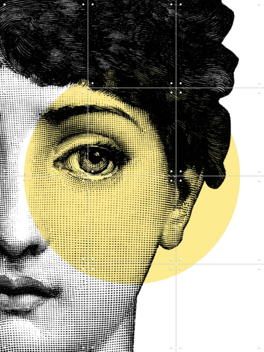 IXXI Insight, Marja van den Hurk - 60 x 80 cm - Gratis ophangtool - Grote wanddecoratie en posters - Line art, Geometrische Kunst, Houtsnede
