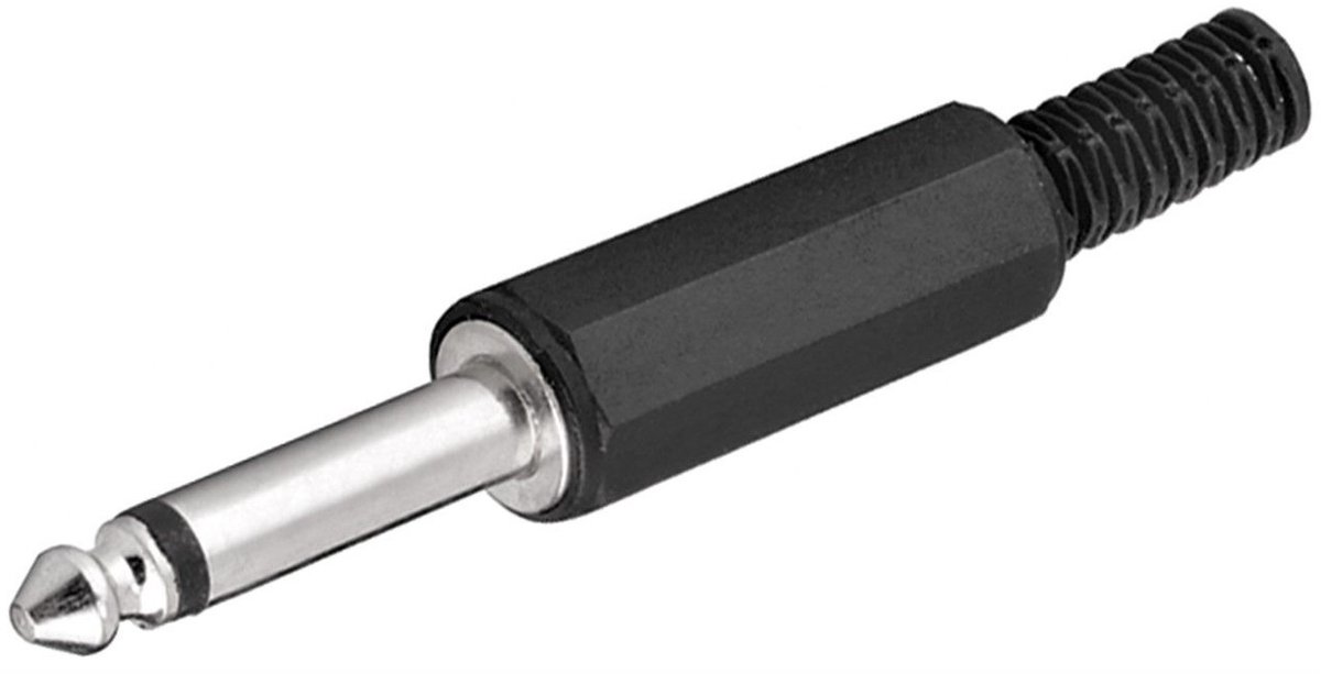 6,35mm Jack (m) connector - plastic - 2-polig / mono