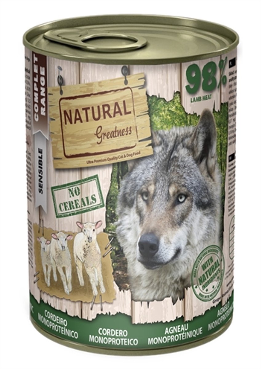 Hondenvoer Natural Greatness - Monoprotein Lam Hypoallergeen - 400 Gram