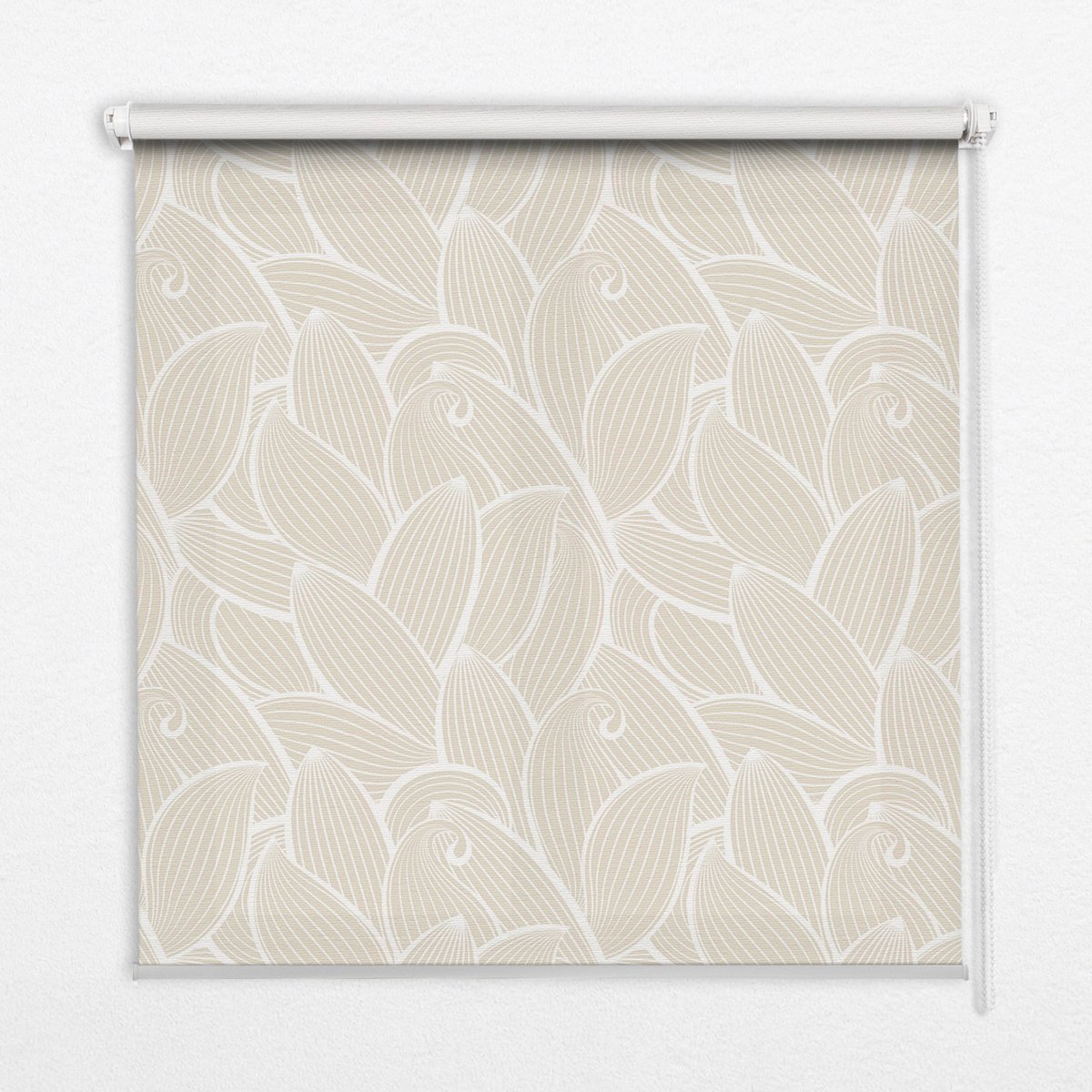 Coloray Rolgordijn Verduisterend - Bladeren Lichtdicht Rolgordijn - 110x140 cm - Beige Zonwerend Rolgordijn - Planten Verduisterend Rolgordijn Woonkamer - Rolgordijn in Nis Beige - Bladeren