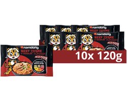Namdong Snack - Beef Jjigae - instantnoedels met rundsmaak op Koreaanse wijze - 10 x 120 g