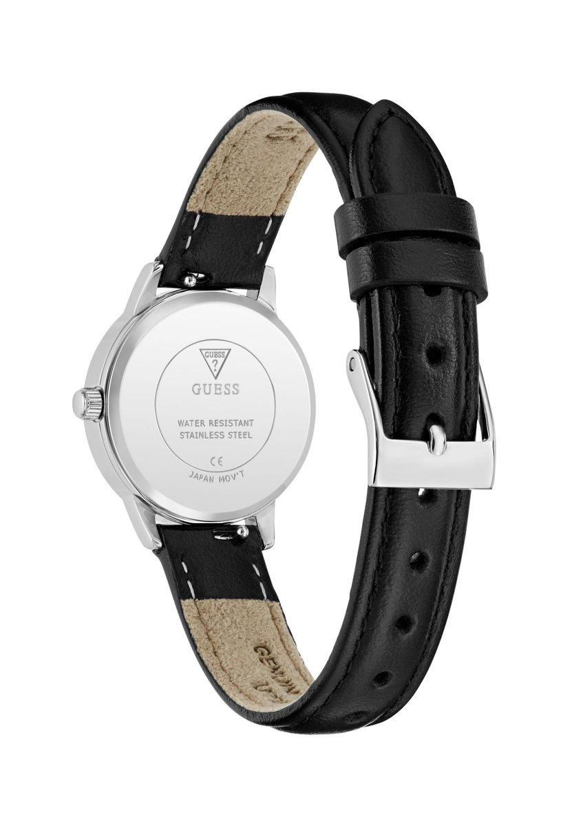 Guess Elle Quartz Analoog Horloge Zwart Kast: 100% Gerecycled Staal | Armband: 100% Verwisselbare Bandjes 26 mm U1463L1M