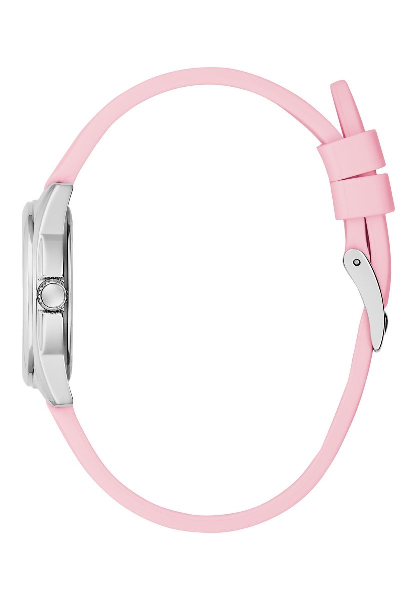 Guess Bette Quartz Analoog Horloge Roze Case: 100% Recycled Steel | Armband: 100% Silicone 29 mm U1446L1M