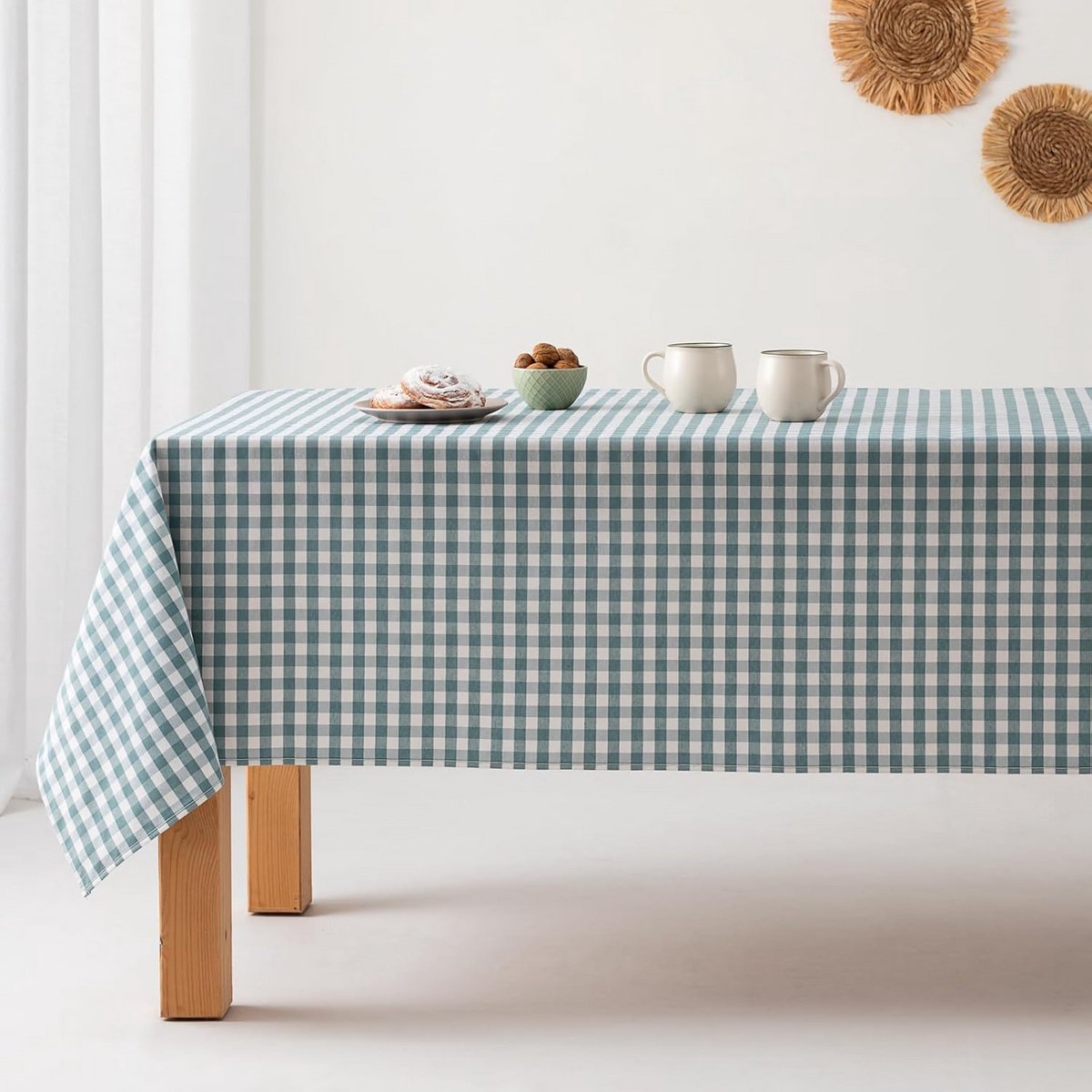 Waterafstotend Tafelkleed Katoen Gingham Dessin 140 x 300 cm