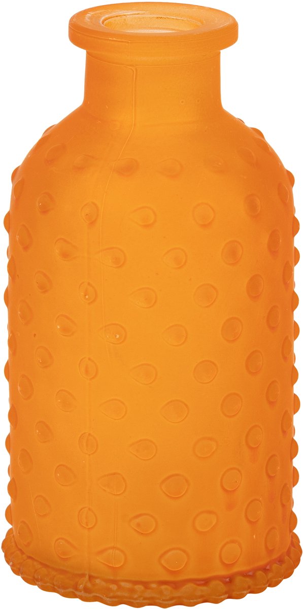 ARTYFETES - Oranje getextureerde glazen vaas met stippen in reliëf