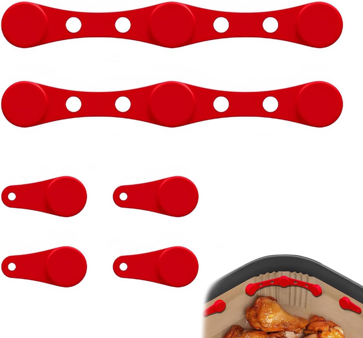 Hittebestendige Magneetclips voor Airfryer Bakpapier - 6 Stuks