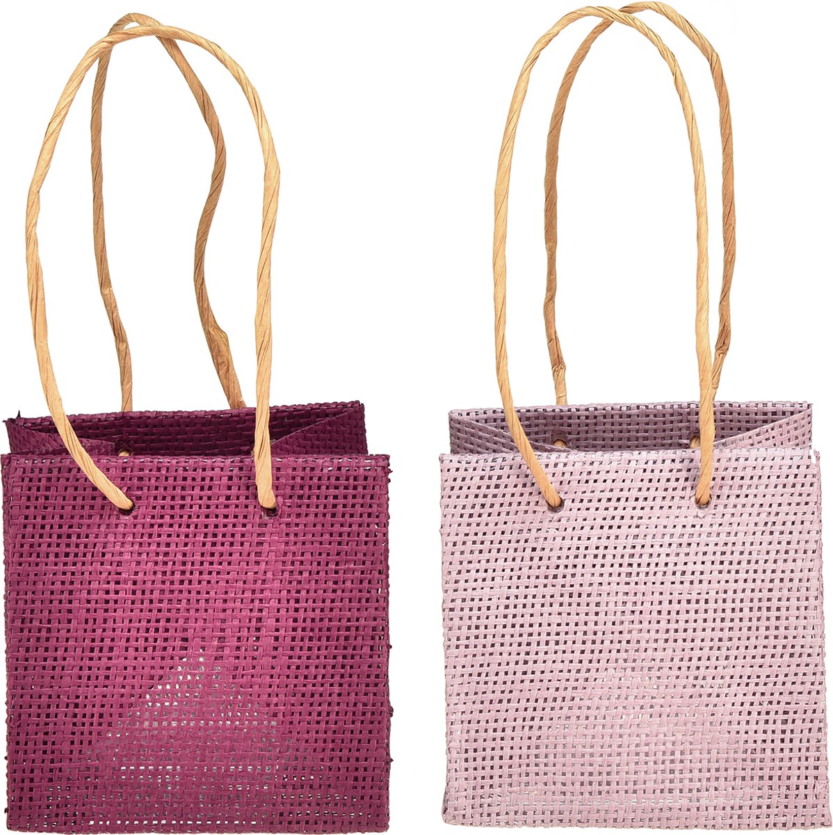 Cadeautasje met handvatten in bordeaux roze 10,5 cm 8 st, 8 Stück