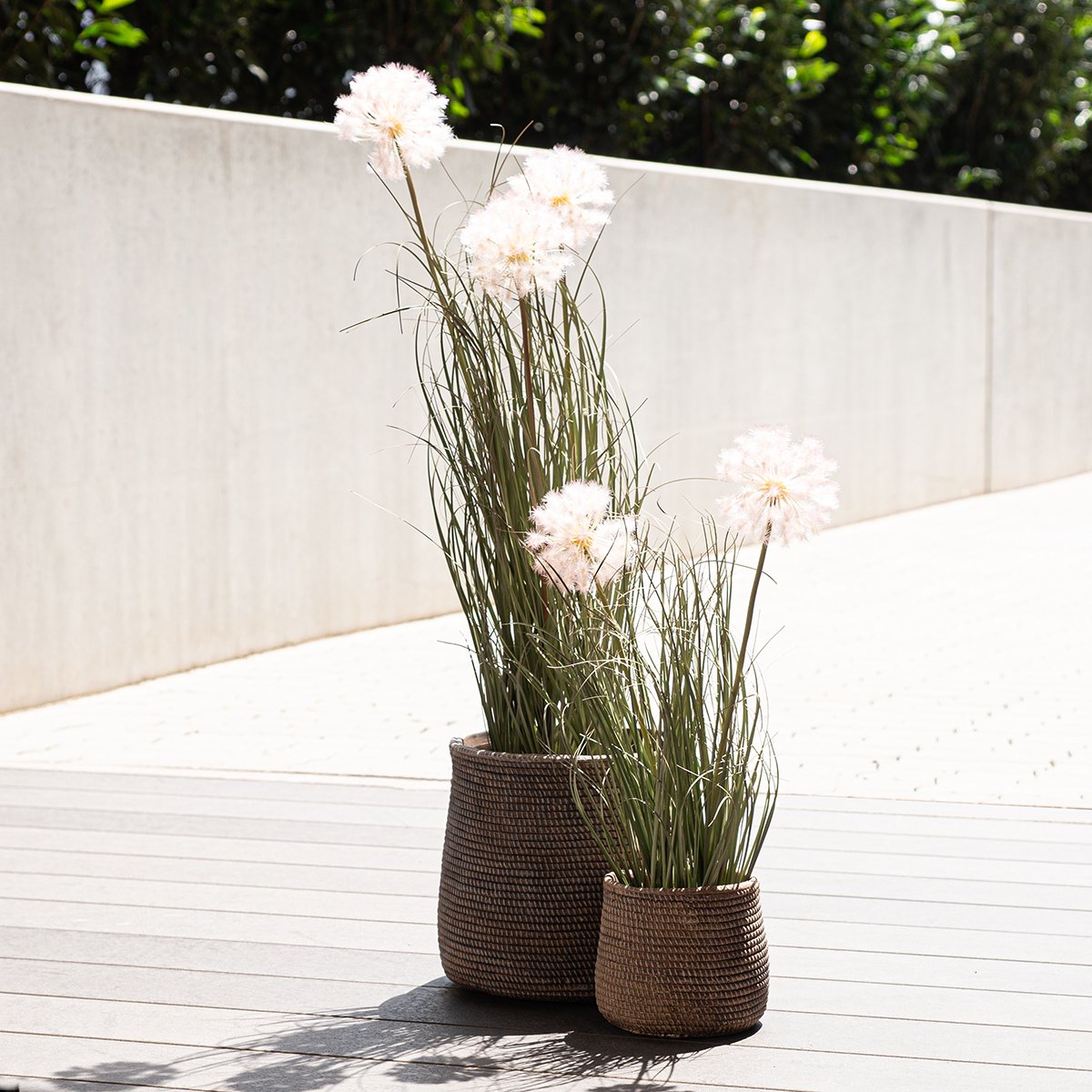 Viana Kunstbloemen decoratieve bolbloem allium sierui kunst 54cm wit