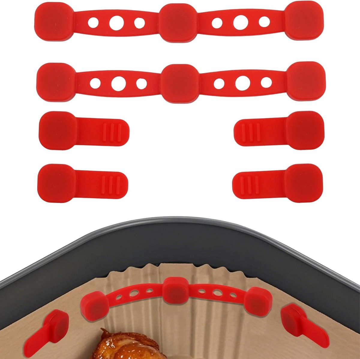 2x Magnetische Clips voor Bakpapier & Vormpjes in Airfryer - Hittebestendig & Herbruikbaar