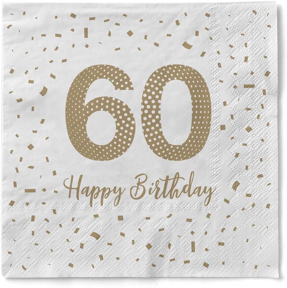 Servetten 60e Verjaardag Feestelijk Goud Decoratie 100 Stuks 33x33 cm