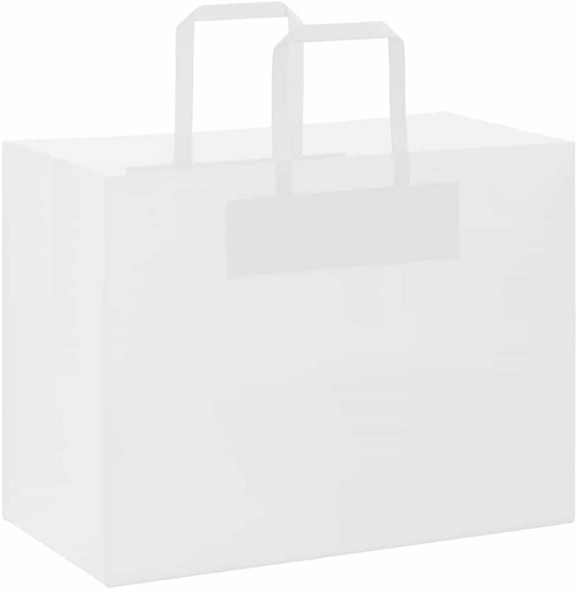 Set van 50 Witte Papieren Zakken met Hengsels 32x17x25 cm