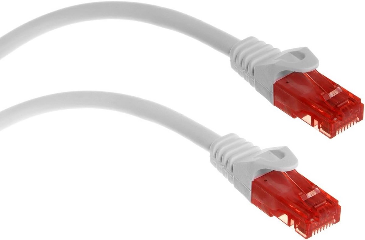Netwerkkabel UTP Cat6 Patchkabel met 2x RJ45 Stekker 0,5m Wit