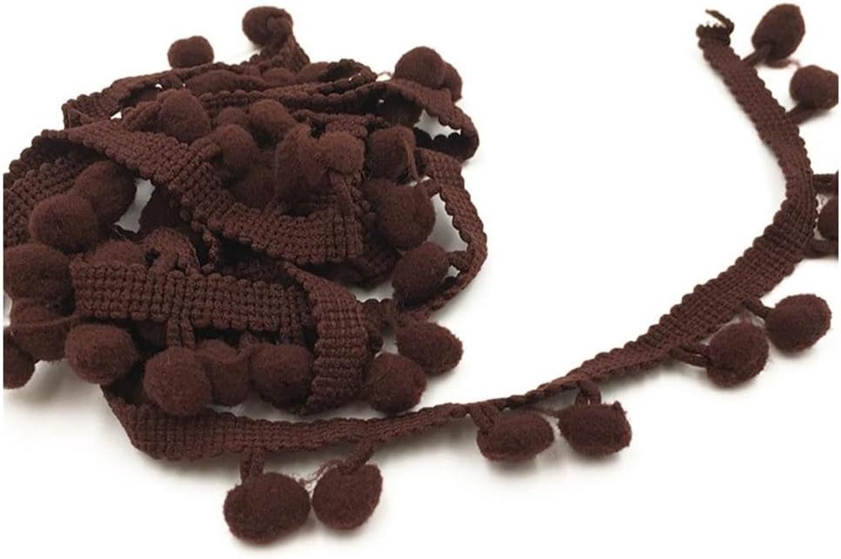20 yards pomponboord trim 1 cm - om te naaien, kantband kussen, kleding, doe-het-zelf - donkere curry