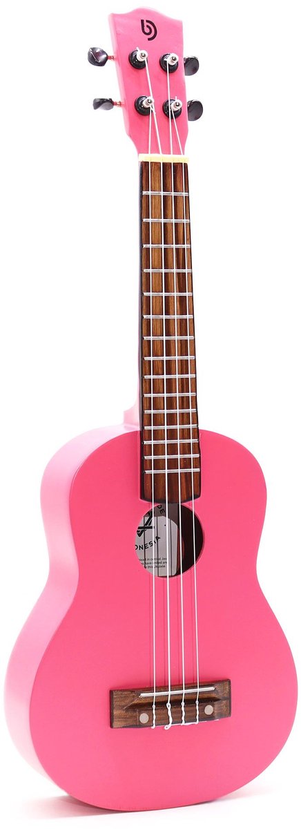 Ambachtelijk gemaakte ukelele - felroze afwerking (4 snaren)