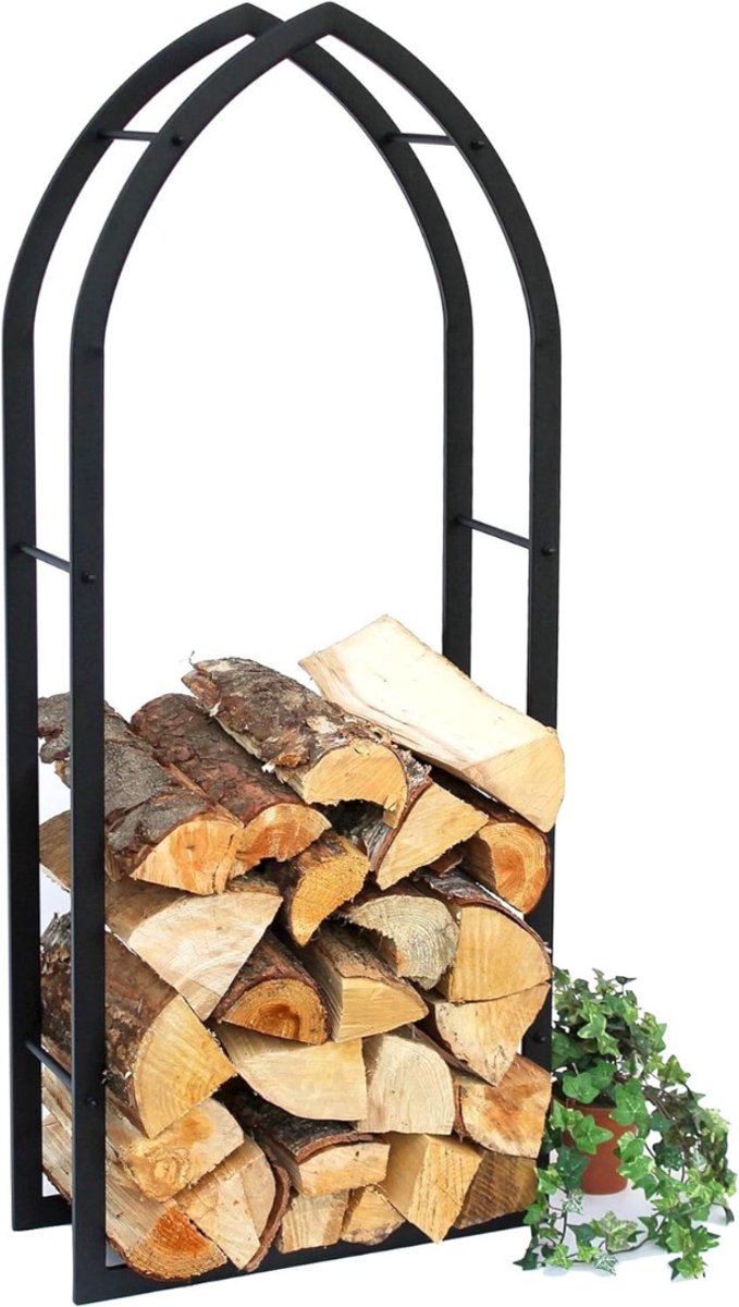 REN® Houtrek – Houtopslag – Verstelbaar in 9 Maten - Zwart - ‎19cm x 50cm x 123cm