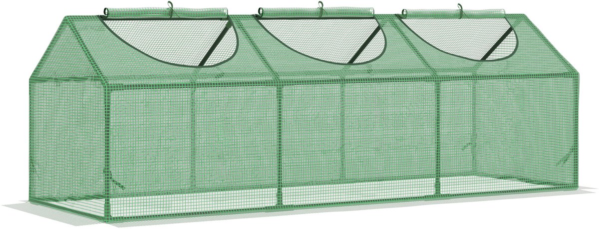 Outsunny Mini Kas PE 180x60x60cm Donkergroen