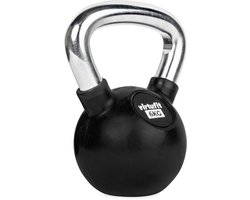 VirtuFit VirtuFit Kettlebell - Rubber/Chroom - 6 kg - Zwart - Sport Gewicht - Duurzaam Design - Ergonomische Handgreep - Geschikt voor CrossFit & Fitness - Conditietraining