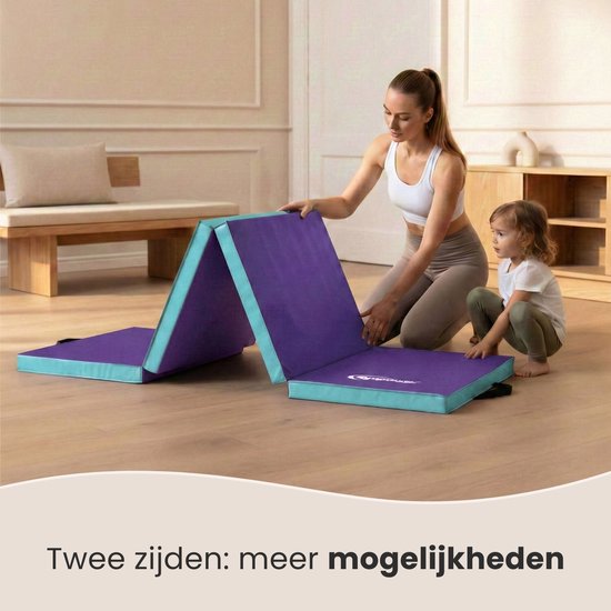 PRISP Opvouwbare Gymnastiekmat 240 cm, Turn- en Gymmat Voor Thuis, 240 cm Lang, 120 cm Breed, 5 cm dik