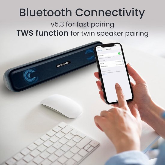 Krachtige Bluetooth Soundbar met 25W, RGB Verlichting en Meerdere Aansluitingen voor TV, PC en Mobiel van Merkloos — afbeelding 3