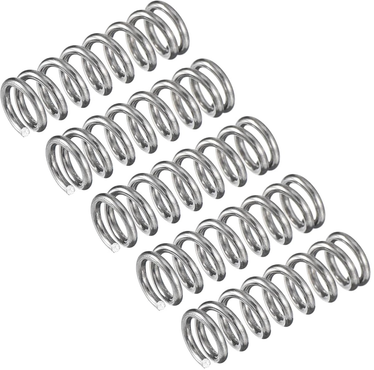 5 Stuks Drukveren RVS 304 - Kleine Compressieveer 5x15mm (0.8mm Draaddikte)