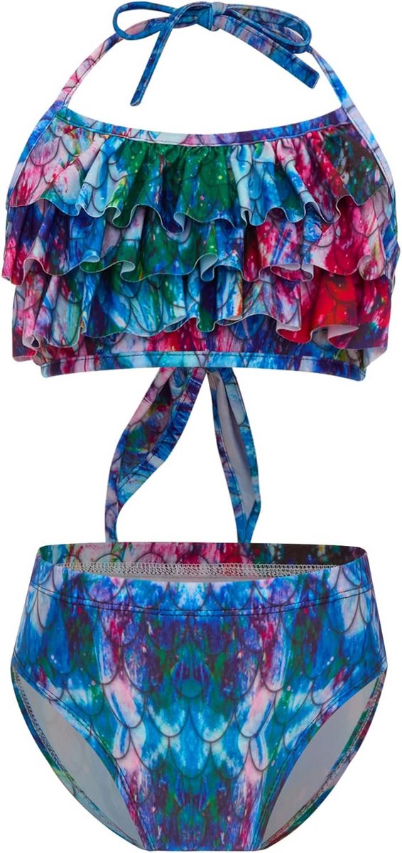 Tweedelig Meisjes Bikini Zeemeermin Zwemkleding Schubbendesign