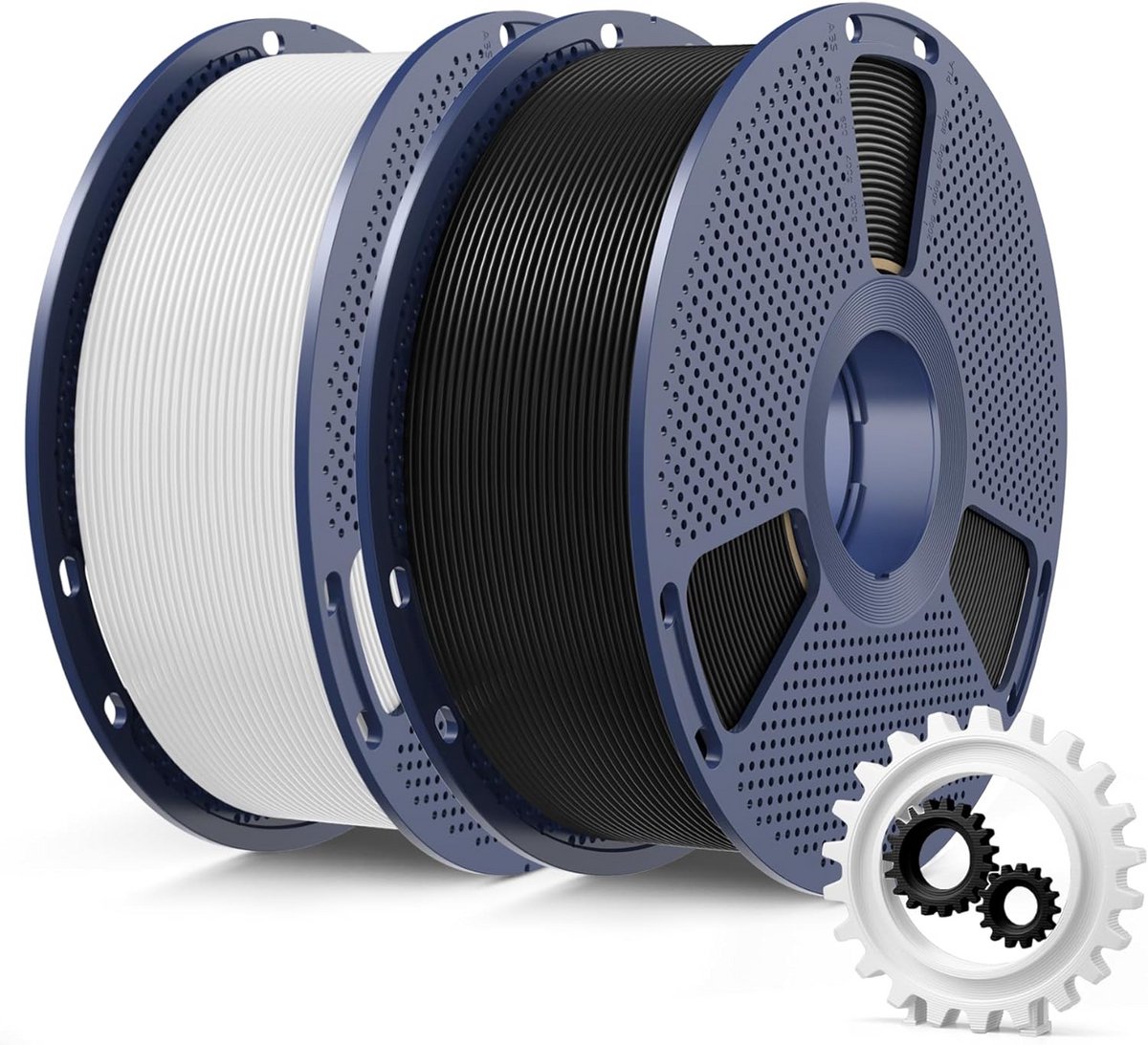 2KG PLA+ 3D Printer Filament 1.75mm Set Zwart en Wit Hoge Sterkte