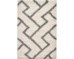 GARHI - Badmat - Beige/Grijs - 60 x 90 cm - Stof