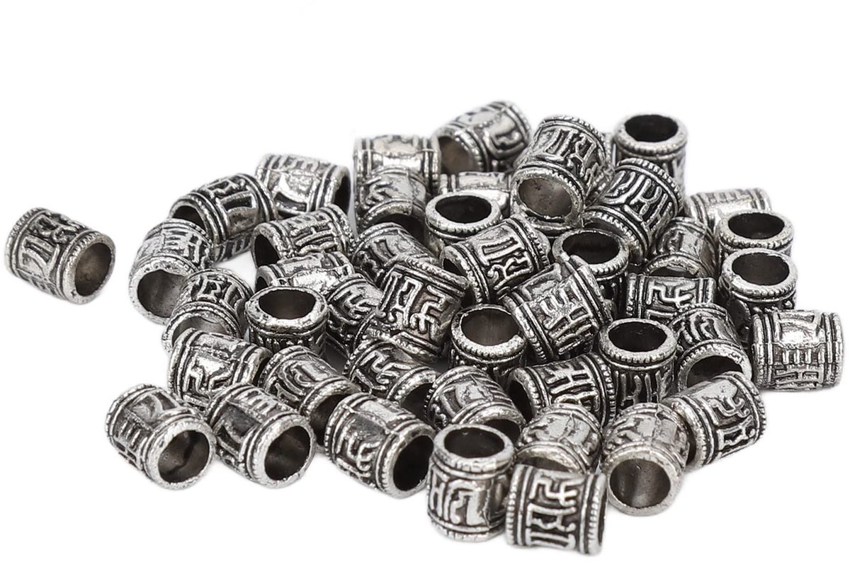 50 Haar Baard Kralen - Vintage Design - Lichtgewicht en Draagbaar