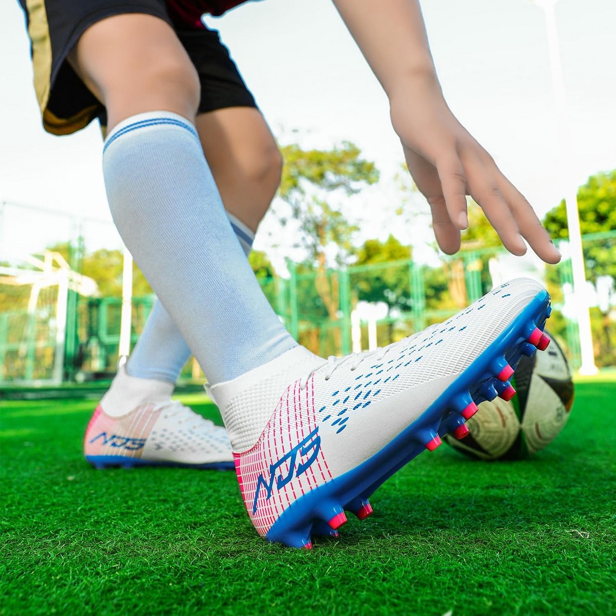 Professionele Voetbalschoenen Heren - Hoge Band Sportschoenen voor Kunstgras en Wedstrijden