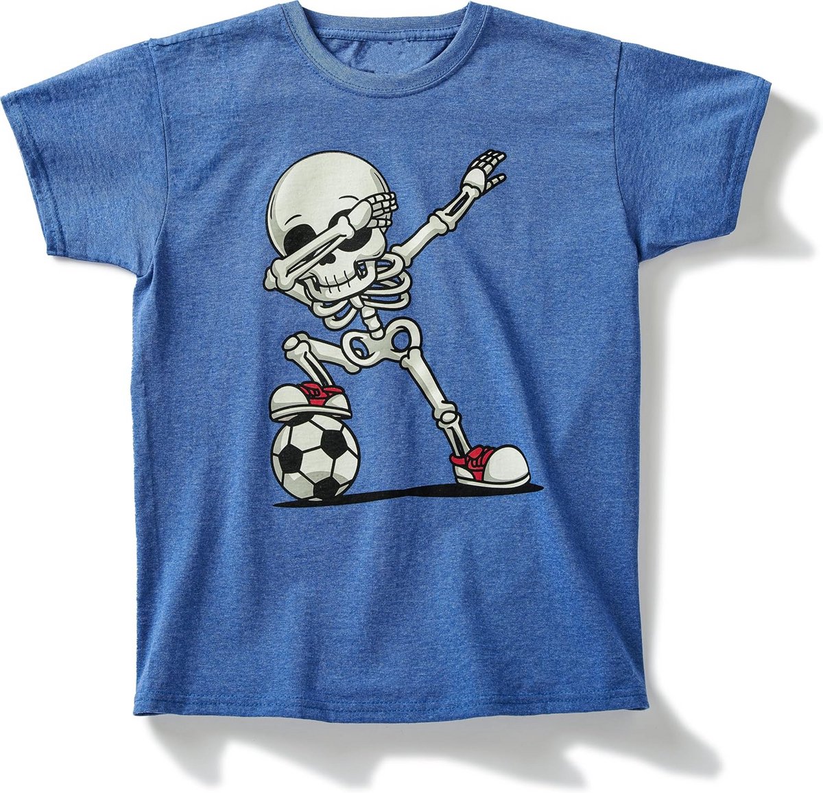 Glow in the Dark Voetbal T-shirt Skelet Dab Dans Shirt voor Jongens en Meisjes