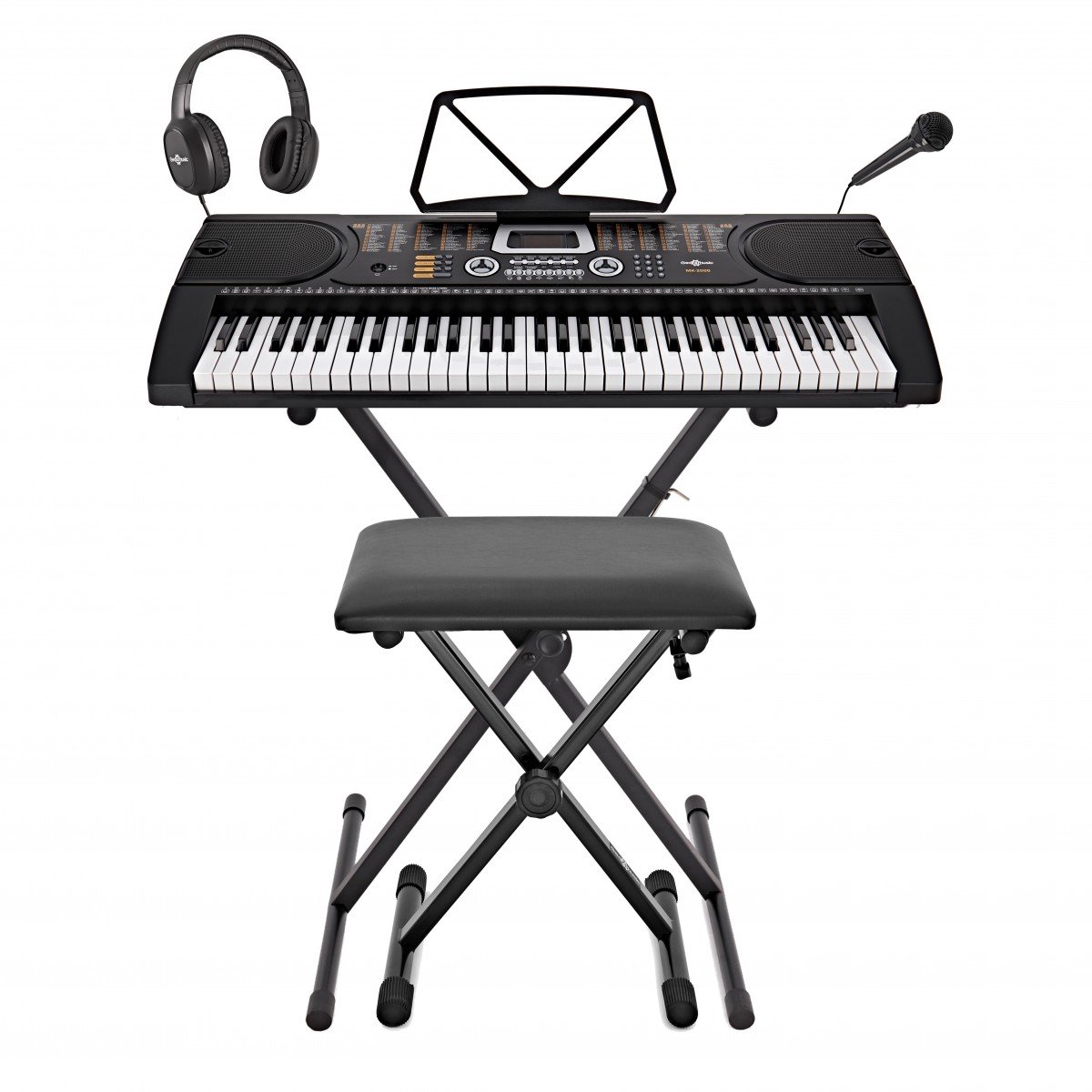 MK-2000 61-toets Draagbaar Keyboard van Gear4music - Compleet Pakket