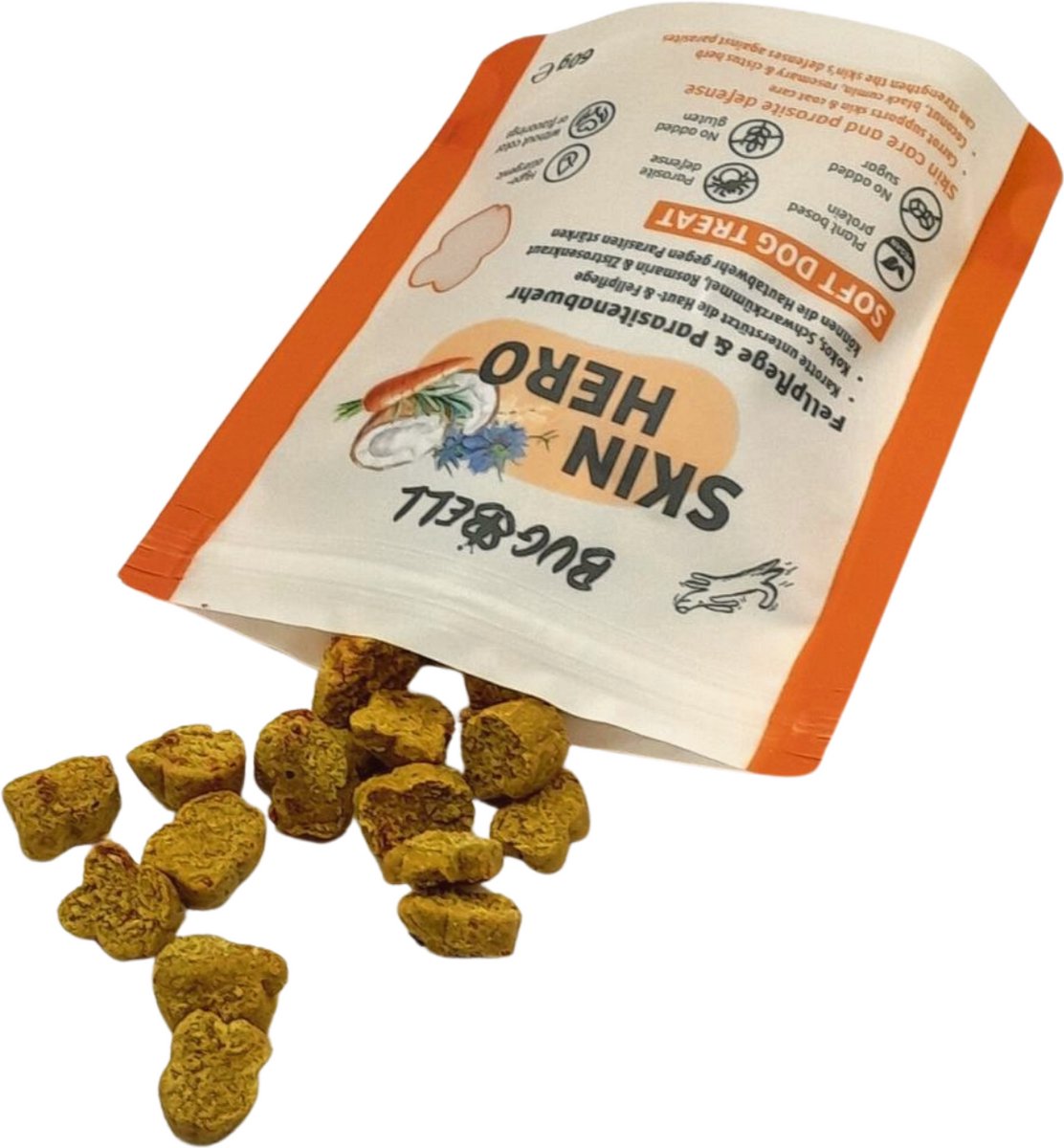 BugBell Skin Hero Functionele Hondensnack – Huid & Vacht – Hondenkoekje