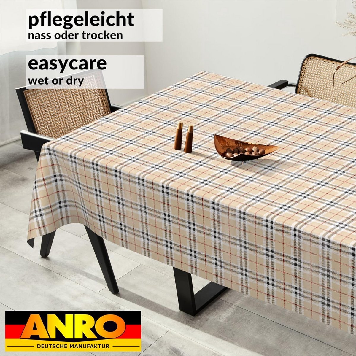 Afwasbaar Tafelkleed Schots Ruit Patroon - Waterafstotend en Duurzaam - 160x120 cm
