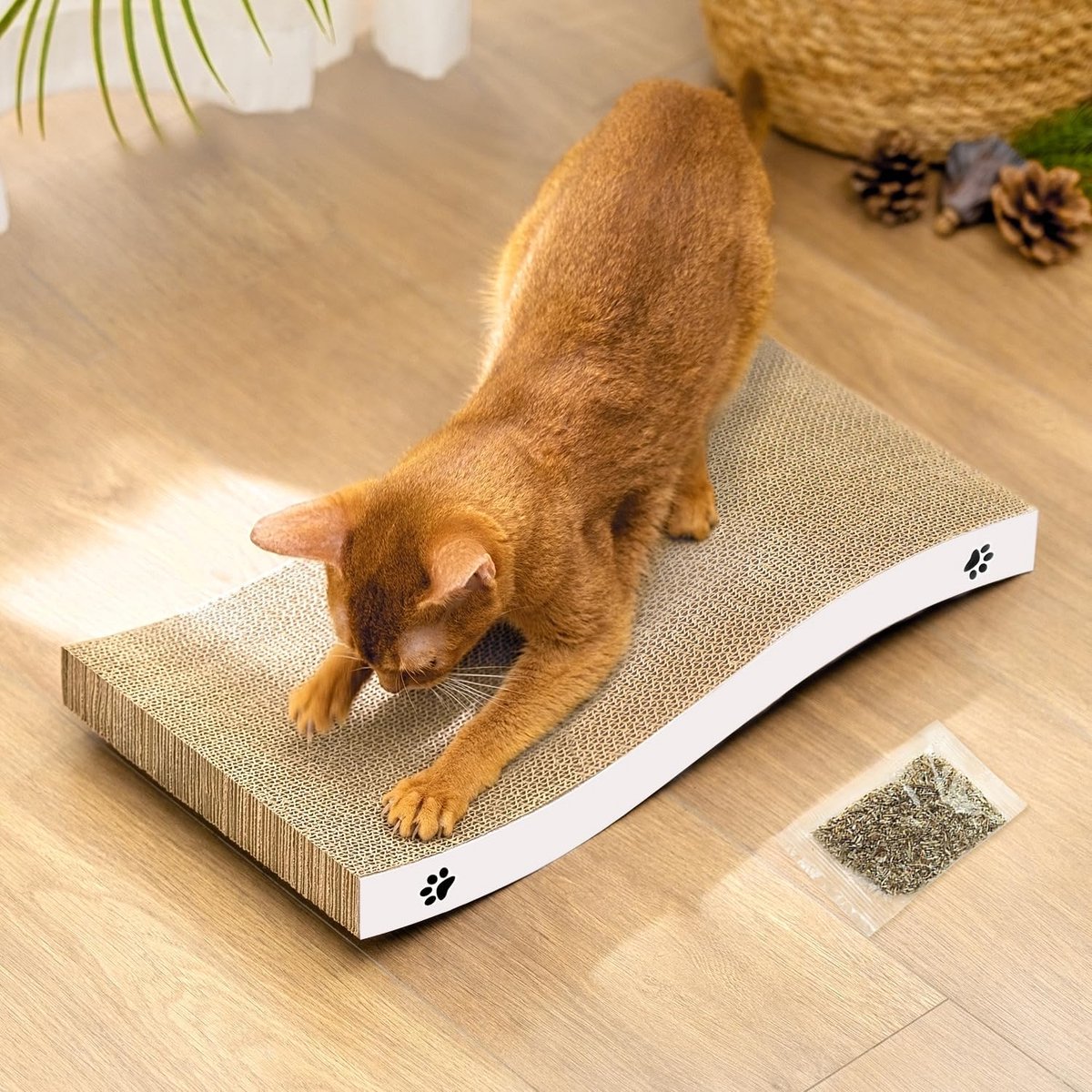 Cat Scratcher Cat Scratching Board Karton Cat Scratchers met Premium Scratch Texturen Ontwerp Duurzaam Krabkussen Omkeerbaar, Verpakking van 1