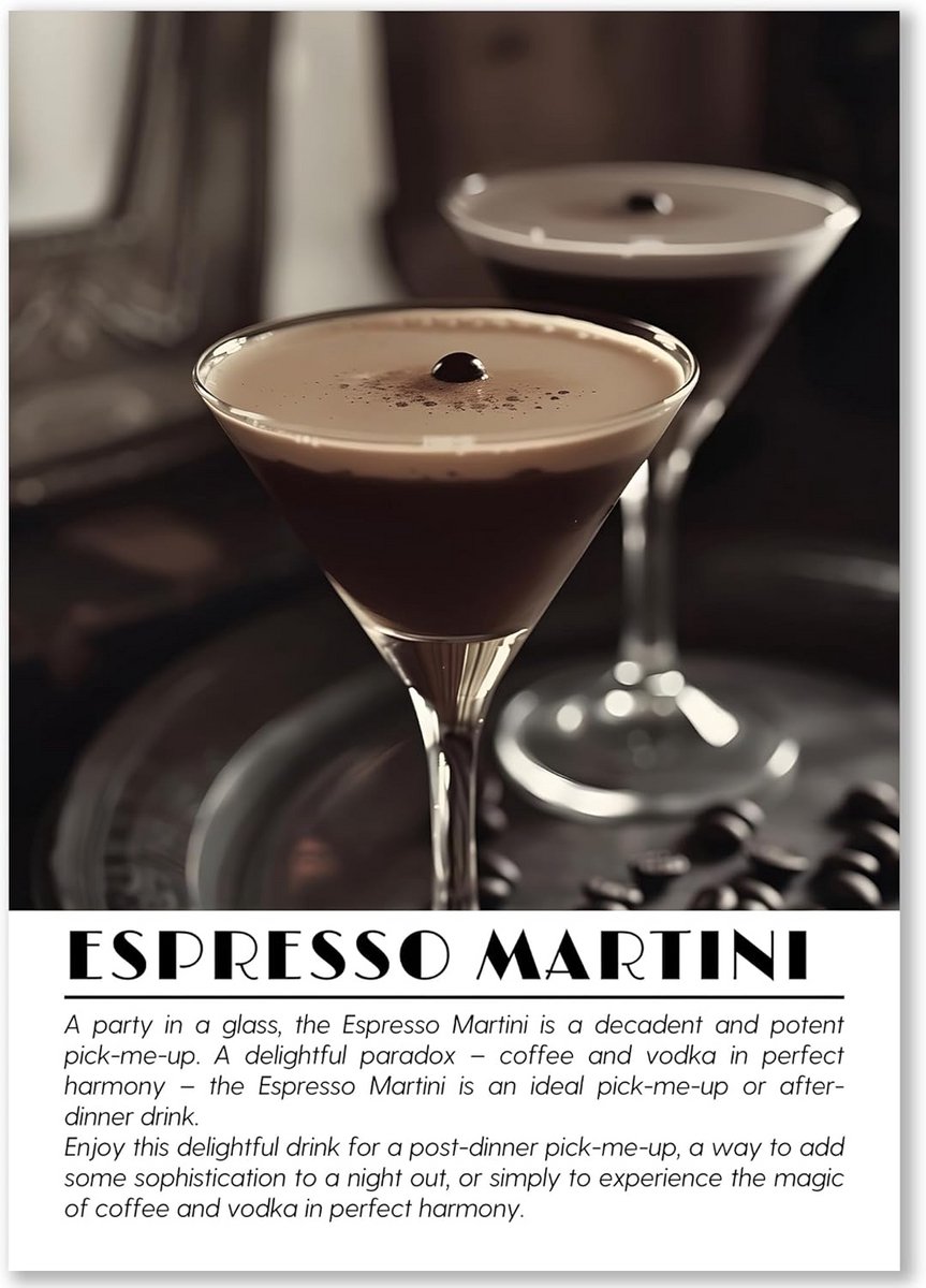 Cocktail Recept Poster Driehoek voor Bar en Keuken - Verschillende Formatematen