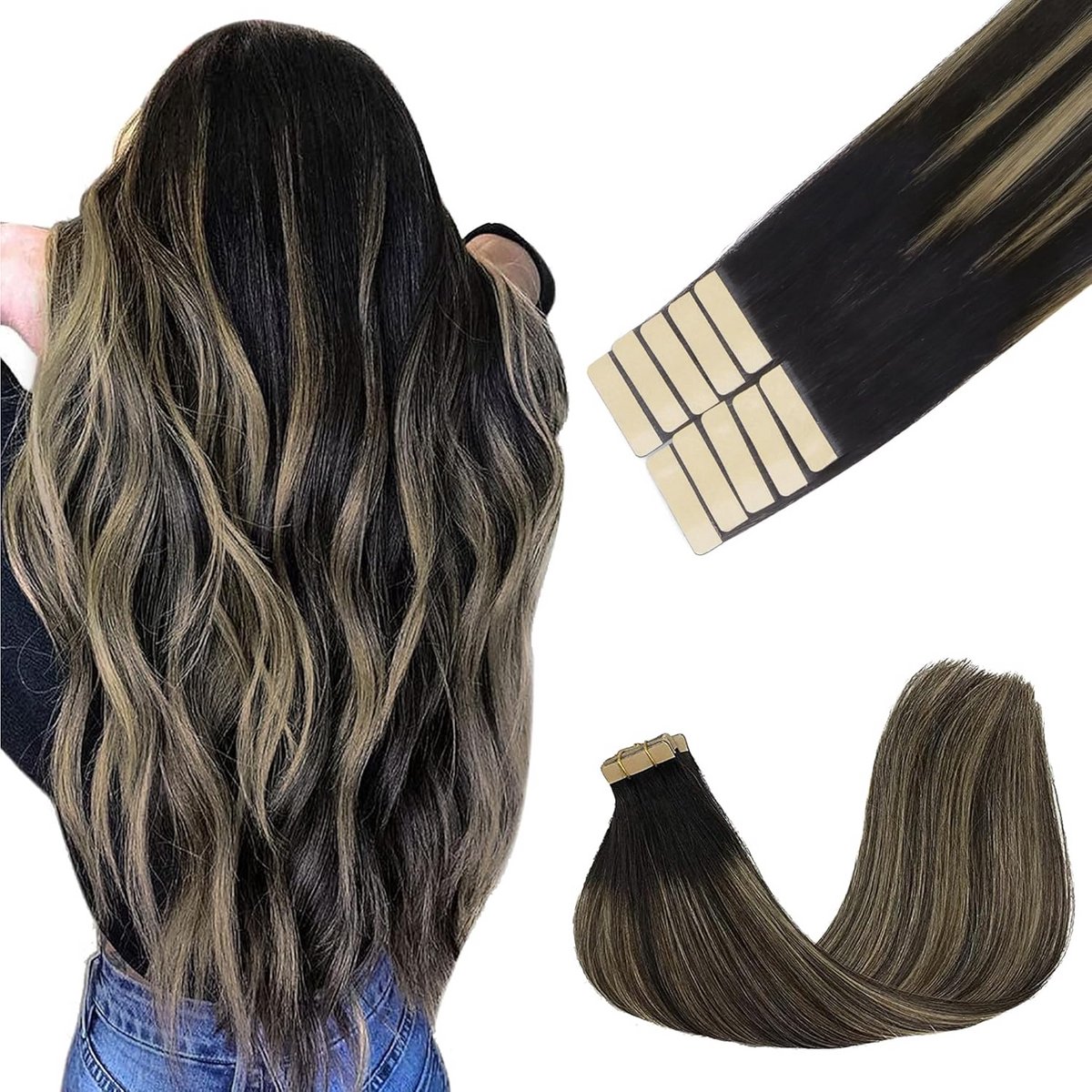 Tape-in Haarverlenging Menselijk Haar 18 Inch Tape Extensies