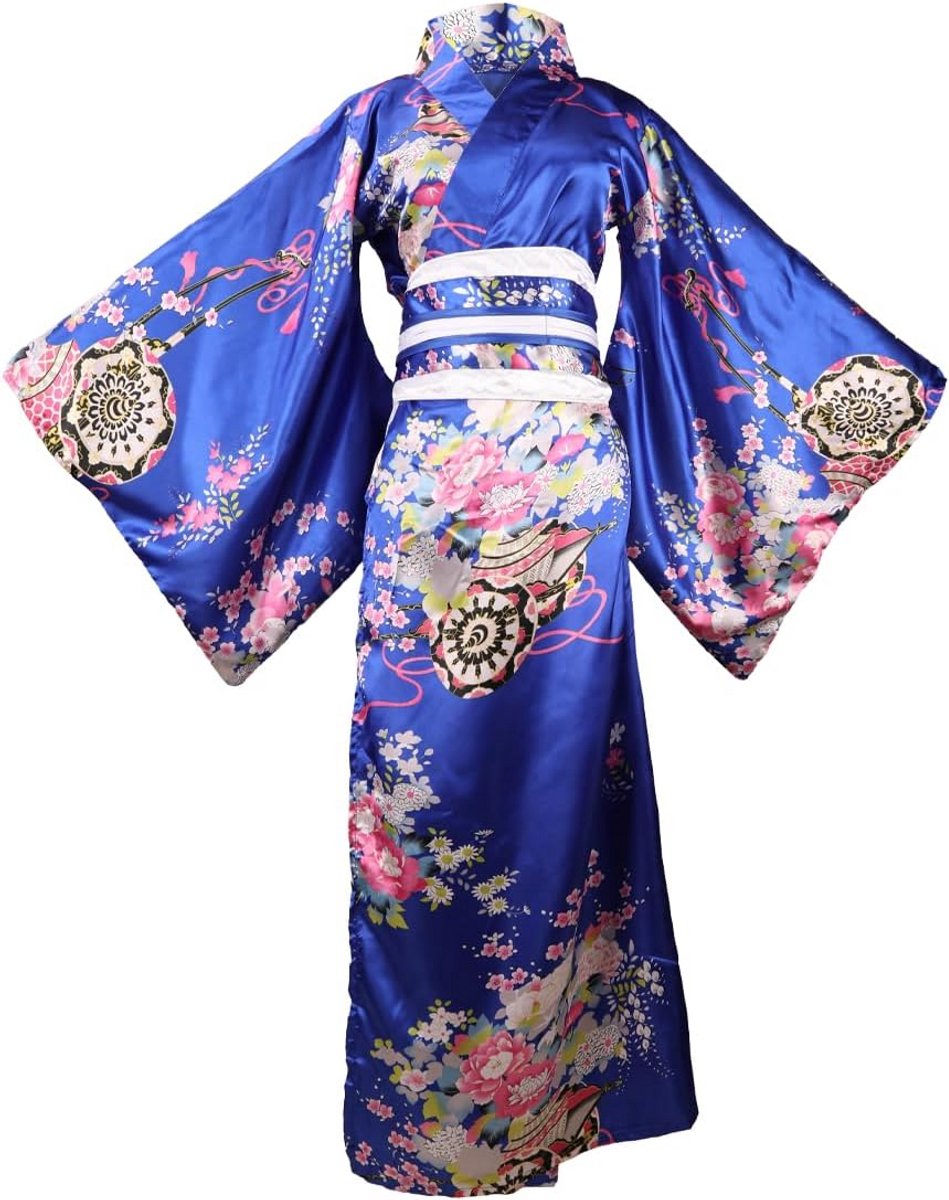 Traditionele Japanse Kimono Badjas voor Dames met Obi-Riem