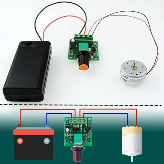 3x PWM DC Motor Snelheidsregelaar 1.8V - 12V tot 2A - Toerental Dimmer ...