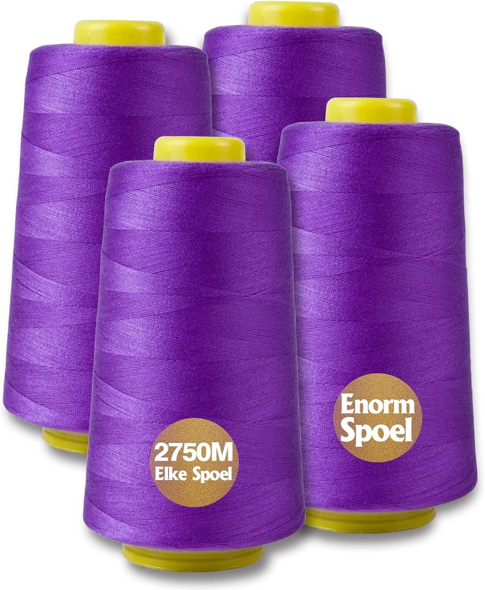4 Rollen Sterk Polyester Naaigaren voor Overlock en Naaimachine - Hoogwaardig Garen