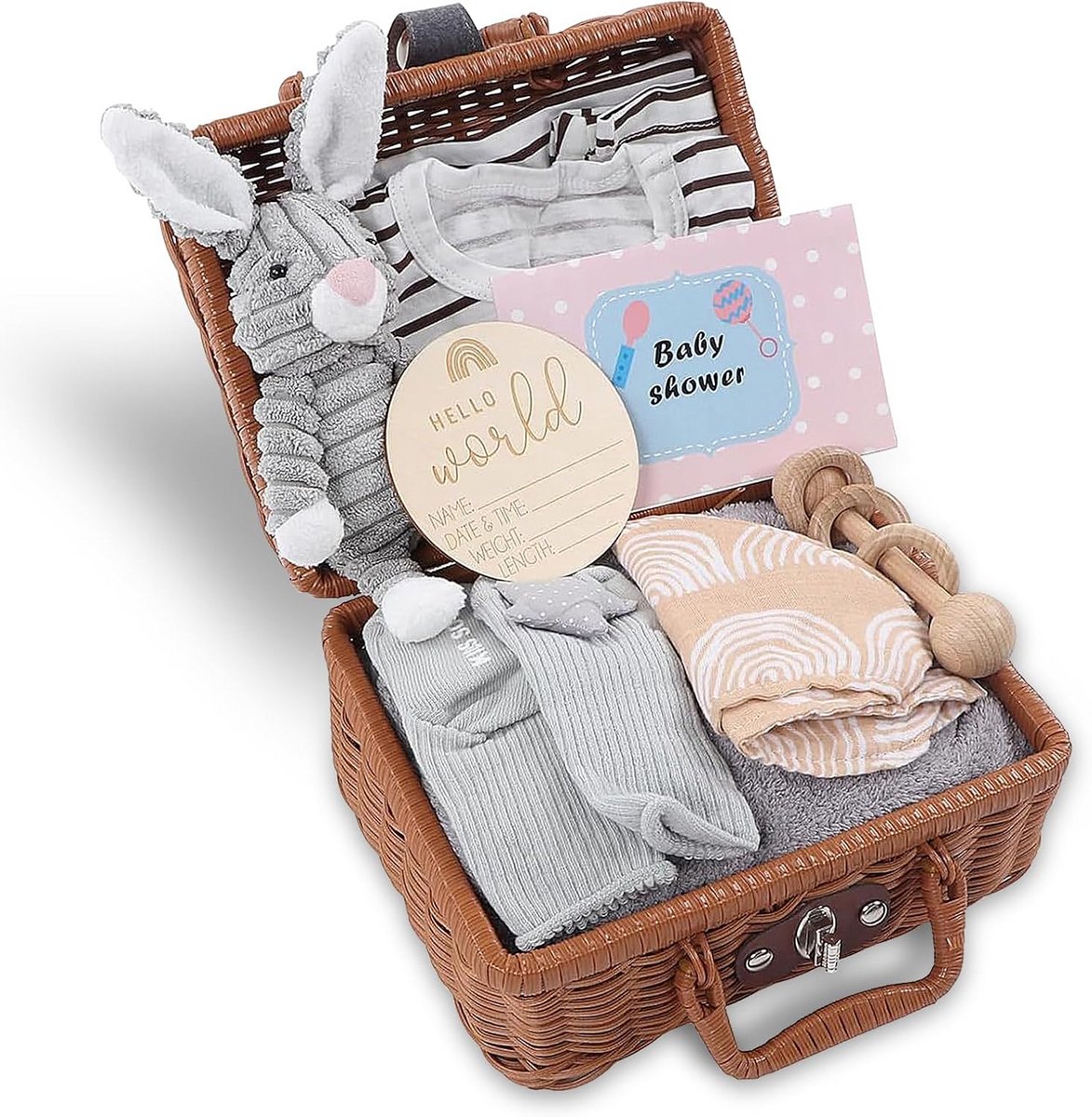7-delige Baby Cadeauset Meisje: Deken, Knuffel, Sokken en Meer